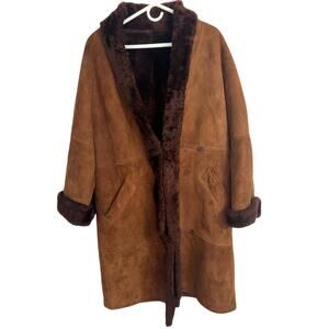 RARE VINTAGE Fairbrooke Bergdorf Goodman Shearling Fur Mink? Full Coat Made USA